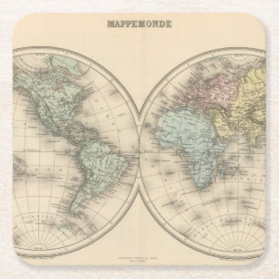 Porta-copo De Papel Quadrado Mapas do mundo