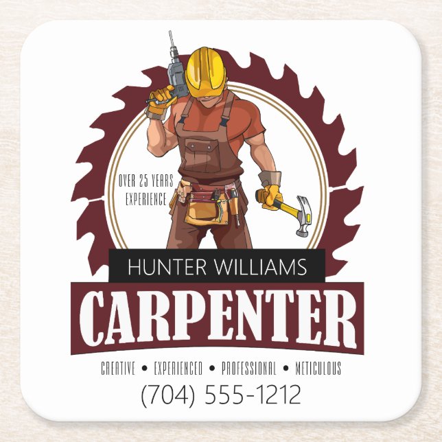 Porta-copo De Papel Quadrado Máquinas de Carpinteiro Russas (Frente)