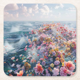 Porta-copo De Papel Quadrado Mar de Azaleas