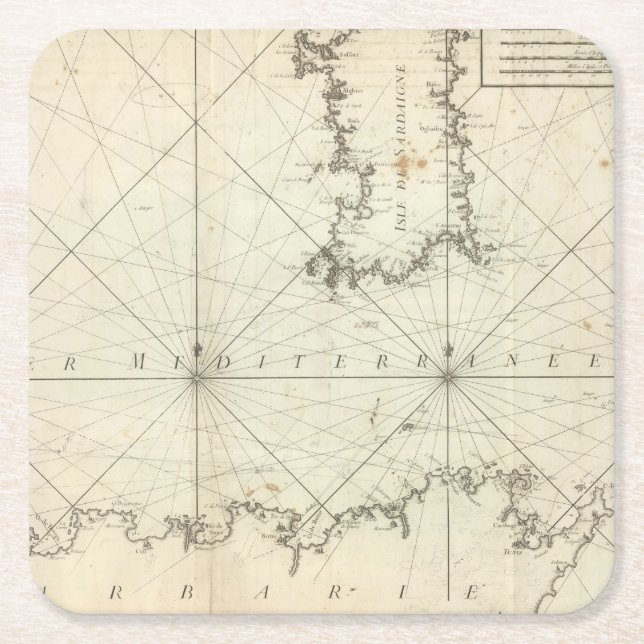 Porta-copo De Papel Quadrado Mar Mediterrâneo 2 (Frente)