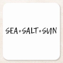 Porta-copo De Papel Quadrado Mar + Sal + Sol