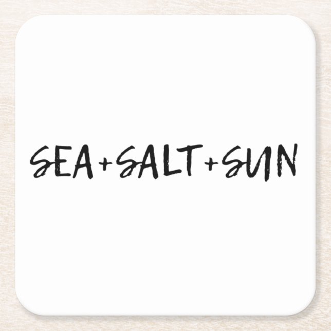 Porta-copo De Papel Quadrado Mar + Sal + Sol (Frente)