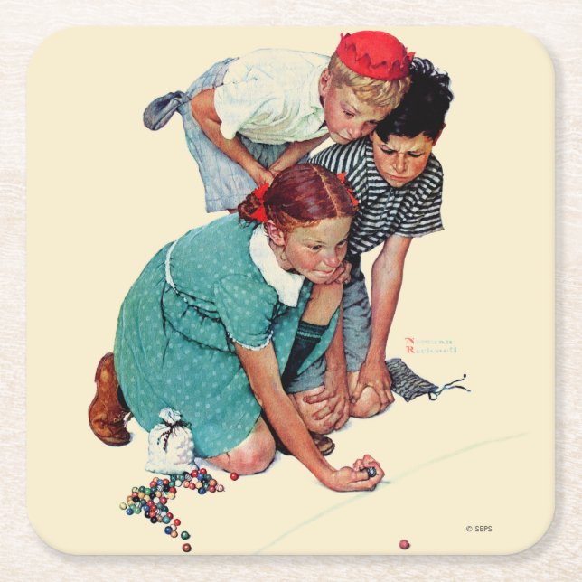 Porta-copo De Papel Quadrado Marble Champion (Frente)