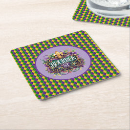 Porta-copo De Papel Quadrado Mardi Gras Paper Coaster