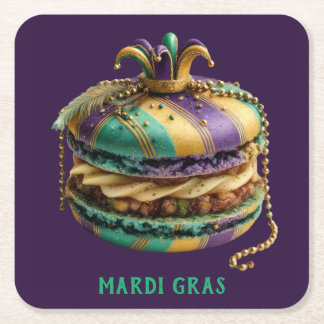 Porta-copo De Papel Quadrado Mardi Gras Royal Macaron