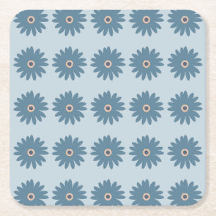 Porta-copo De Papel Quadrado Margarida Azul
