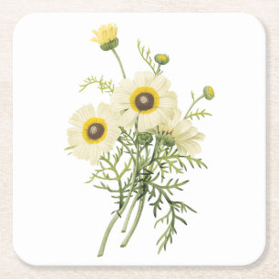 Porta-copo De Papel Quadrado margarida tricolor (Chrysanthemum carinatum) por R