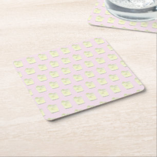 Porta-copo De Papel Quadrado Margarita Rosa Verde Fiesta