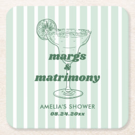Porta-copo De Papel Quadrado Margs e Matrimônio Retro Despedida de Solteira Fes