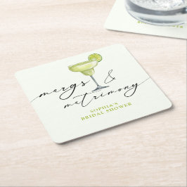 Porta-copo De Papel Quadrado Margs & Matrimony Chá de Noiva Limão