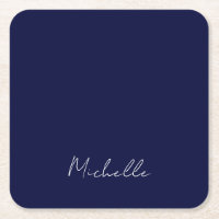 Marinho Azul Cor Simples Cláusula do Nome Próprio