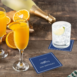 Porta-copo De Papel Quadrado Marinho de aniversário cara de homens brancos mini