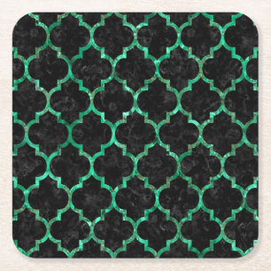 PORTA-COPO DE PAPEL QUADRADO MÁRMORE TILE1 PRETO & MÁRMORE VERDE (R)