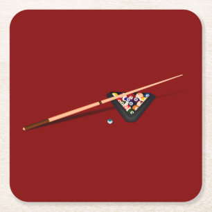 Porta-copo De Papel Quadrado Maroon Billiard Mesa