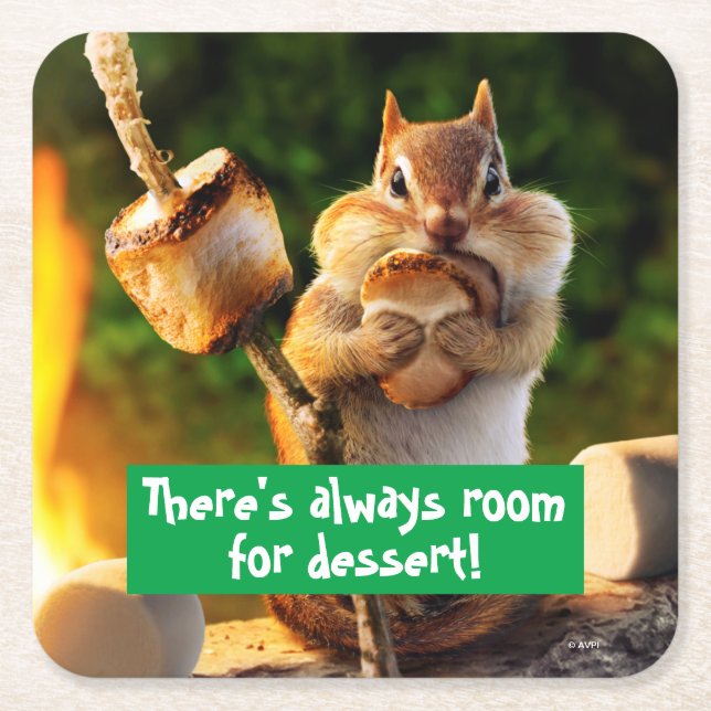 Porta-copo De Papel Quadrado Marshmallow Comendo Chipset (Frente)