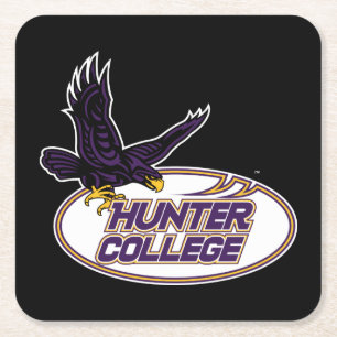 Porta-copo De Papel Quadrado Mascote do Hunter College Hawks