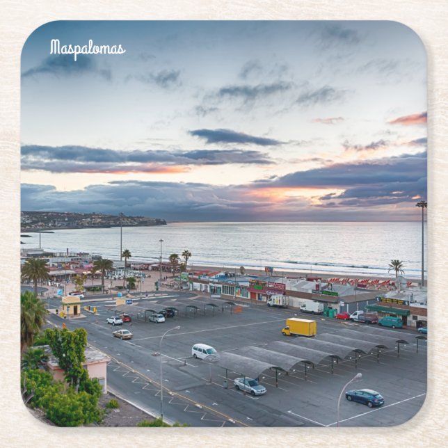 Porta-copo De Papel Quadrado Maspalomas Sunrise (Frente)