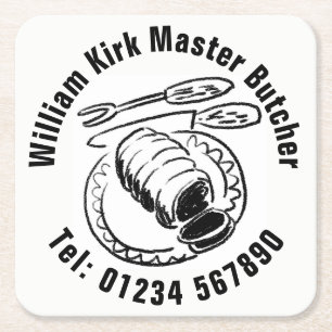 Porta-copo De Papel Quadrado Master Butcher Bebida Coaster