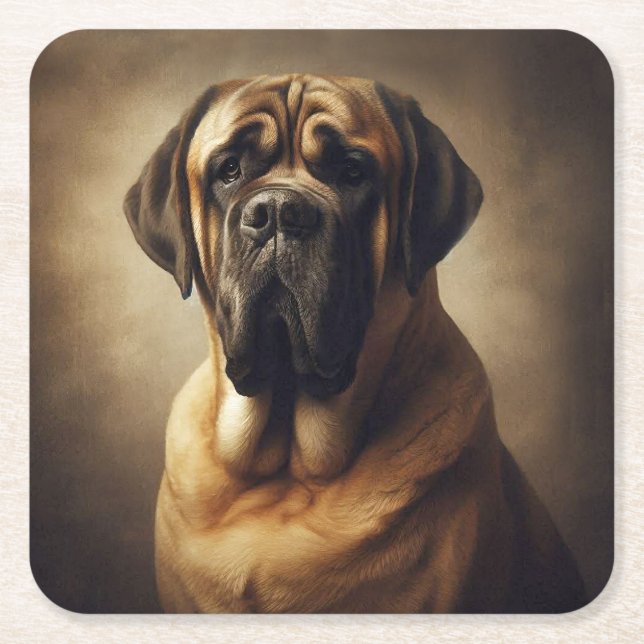 Porta-copo De Papel Quadrado Mastiff (Frente)