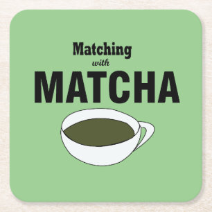 Porta-copo De Papel Quadrado Matcha Green Tea
