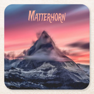 Porta-copo De Papel Quadrado Matterhorn Mountain Europe Alpes Suiça Itália