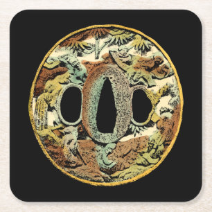 Porta-copo De Papel Quadrado Medalhão Asiático Iluminado pelo Vision Studio