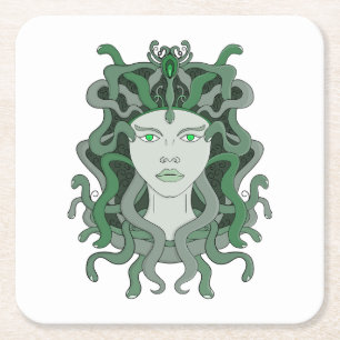 Porta-copo De Papel Quadrado Medusa Gorgo Cobra Gorgon Monstro Mitologia Grega