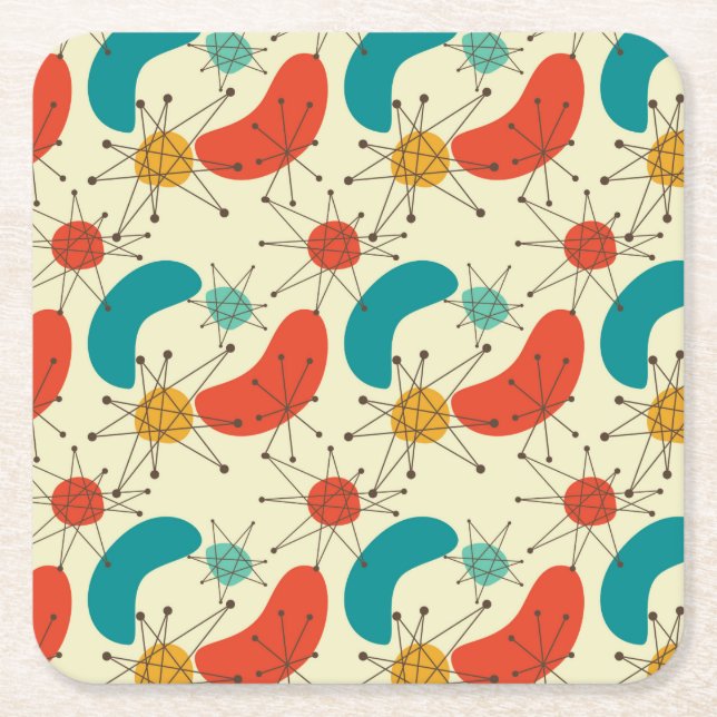 Porta-copo De Papel Quadrado Meio do Século Moderno Estrela Diamante explosão a (Frente)