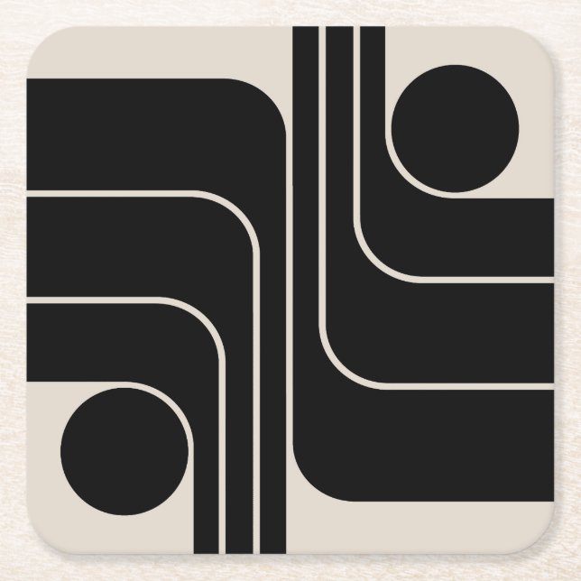 Porta-copo De Papel Quadrado Meio século Geométrico Moderno (Frente)