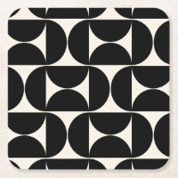 Meio século Padrão Vintage Moderno Preto e Branco