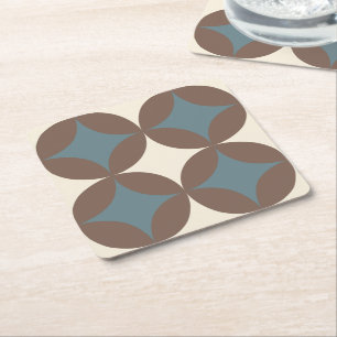 Porta-copo De Papel Quadrado Meios séculos Retrovisores Círculos Modernos