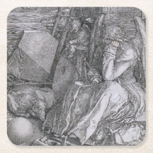 Porta-copo De Papel Quadrado Melancholia, Albrecht Durer