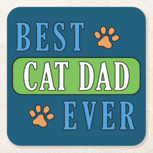 Porta-copo De Papel Quadrado Melhor Pai De Gato