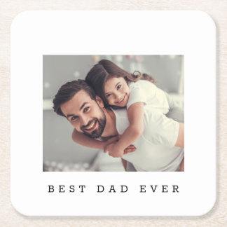 Porta-copo De Papel Quadrado Melhor Pai do Mundo Foto Personalizada 