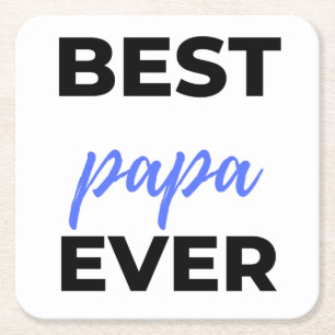 Porta-copo De Papel Quadrado Melhor Papa Ever Bl