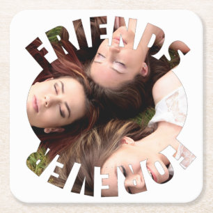 Porta-copo De Papel Quadrado Melhores amigos personalizados para sempre 