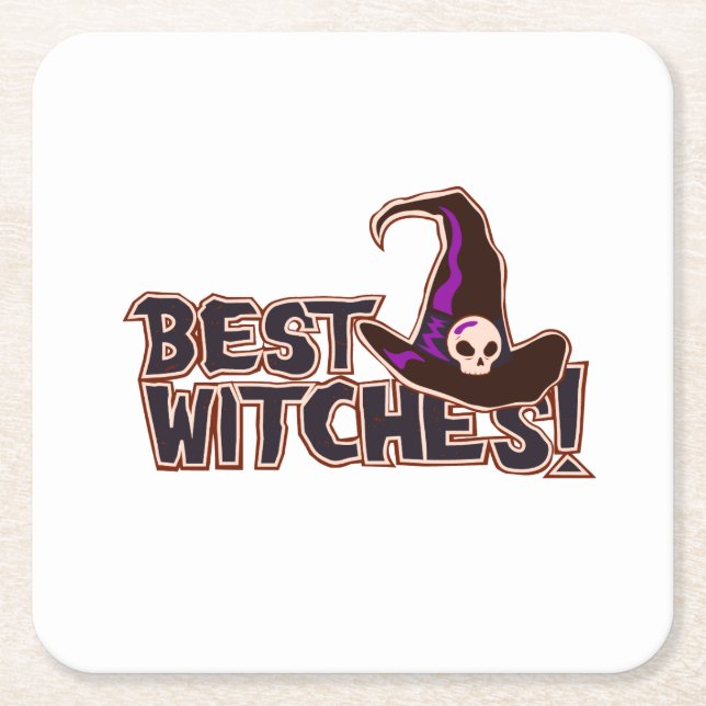 Porta-copo De Papel Quadrado Melhores Bruxas (Frente)