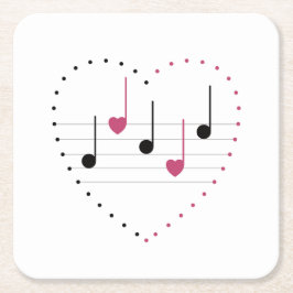 Porta-copo De Papel Quadrado Melody of Love