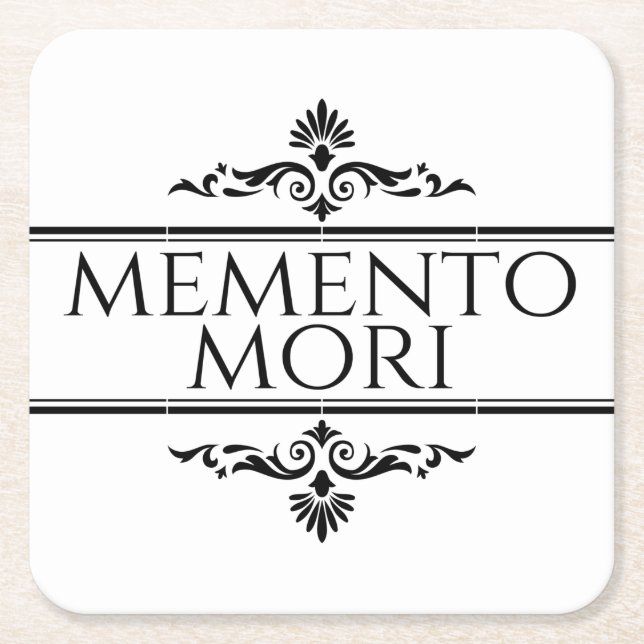 Porta-copo De Papel Quadrado Memento Mori (Frente)