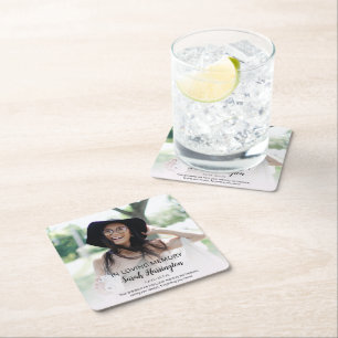 Porta-copo De Papel Quadrado Memória Moderna Adorável   Memorial de Fotografias