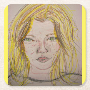 Porta-copo De Papel Quadrado Menina Modelo