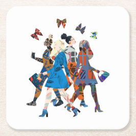 Porta-copo De Papel Quadrado Meninas