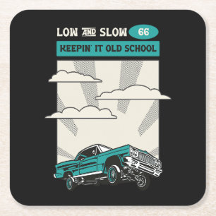 Porta-copo De Papel Quadrado Menor e lento 66 Classic Lowrider