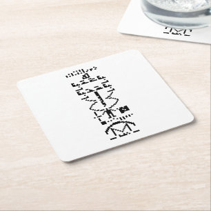 Porta-copo De Papel Quadrado Mensagem Binária Arecibo 1974