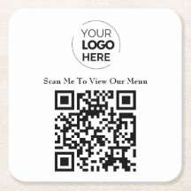 Menu Código QR | Logotipo branco sem contato moder