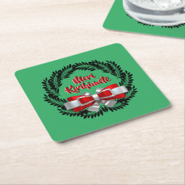 Porta-copo De Papel Quadrado Meri Kirihimete Maori para Feliz Natal