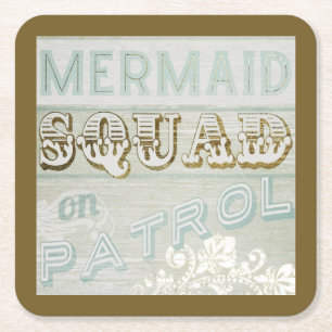 Porta-copo De Papel Quadrado Mermaid Squad sobre Patrulha