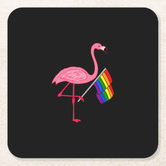Porta-copo De Papel Quadrado mês do orgulho do flamingo lgbt, cor-de-orgulho ga