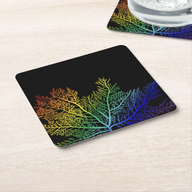 Porta-copo De Papel Quadrado Mesa LGBTQ+ vibrante (Inclinado)