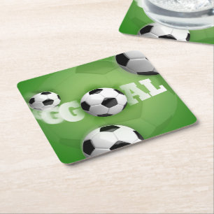 Porta-copo De Papel Quadrado Meta de futebol da bola de futebol - Porta copos d